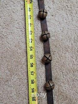 Antique Horse Sleigh Jingle Bells and Leather Strap Barn Find Great Shape