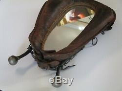 Antique Horse Tack Collar Mirror Leather Americana Sculpture Western Vintage