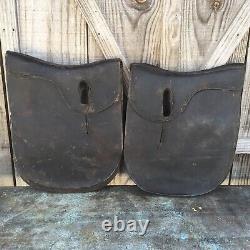 Antique Original G&B Dray & Transfer Leather Horse Harness Hames Covers Housings