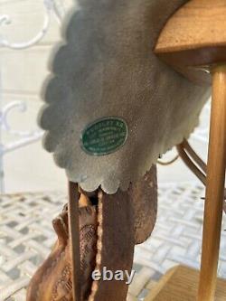 Antique Pugsley Salesman Leather Sample Horse Saddle With Display Stand Brazil