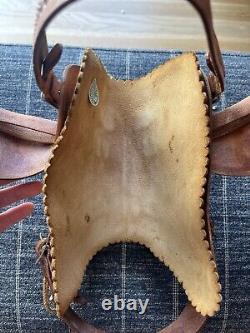 Antique Pugsly Salesman Leather Horse Saddle From Brazil, No Stand Included