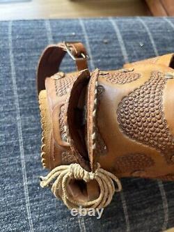 Antique Pugsly Salesman Leather Horse Saddle From Brazil, No Stand Included