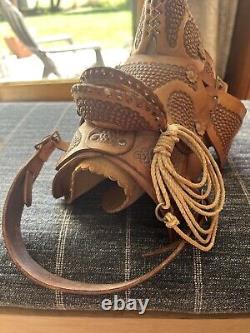 Antique Pugsly Salesman Leather Horse Saddle From Brazil, No Stand Included