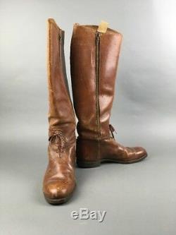 Antique Vintage Brown Leather A. E. Nettleton Lace Up Horse Riding Boots