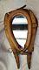 Antique Vintage Leather Horse Collar Mirror With Wood
