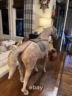 Antique Vintage Leather Wrapped Horse 21