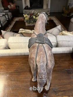 Antique Vintage Leather Wrapped Horse 21