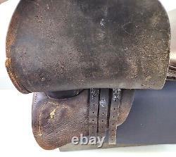 Antique Vintage Marked Arsenal 1920 Leather Horse Saddle Military Cavalry MS