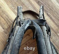 Antique Vintage Rustic Leather Horse Collar Mirror