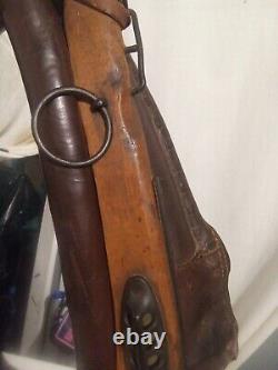 Antique Vintage Rustic Leather Horse Collar Mirror