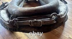 Antique Vintage Rustic Leather Horse Collar Mirror