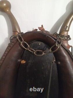 Antique Vintage Rustic Leather Horse Collar Mirror