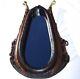 Antique Vintage Rustic Leather Horse Collar Mirror Brass Ball Wood Hames Nice