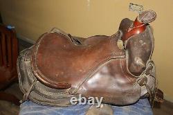Antique Vintage Tooled Leather Horse Saddle Cowboy Western Decor Pony