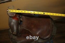 Antique Vintage Tooled Leather Horse Saddle Cowboy Western Decor Pony