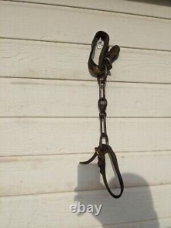 Antique Vintage Western Cowboy Horse Hobbles Leather iron chains