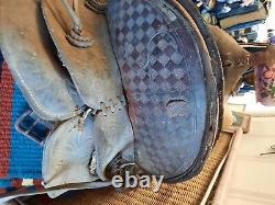 Antique Western Vintage Leather High Back Horse Saddle
