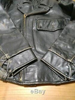 Appalachian Horse Hide Leather Jacket Police Vintage 1940's Black