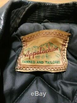 Appalachian Horse Hide Leather Jacket Police Vintage 1940's Black