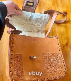 Artisan Vintage Leather Saddle Purse Hand Tooled Western Bag Equestrian