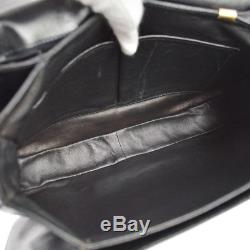 Auth CELINE Horse Carriage Cross Body Shoulder Bag Black Leather Vintage V20402