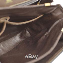 Auth CELINE Horse Carriage Shoulder Bag Dark Brown Leather Vintage Italy S05666