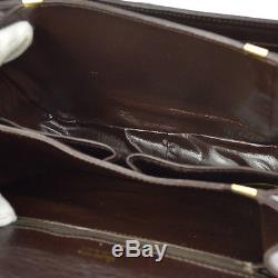 Auth CELINE Logos Horse Carriage Shoulder Bag Brown Leather Italy VTG B31033a