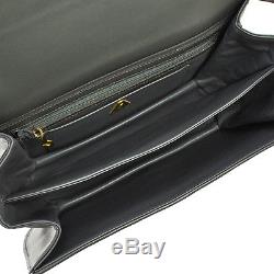 Auth COMTESSE Logos Shoulder Bag Gray Horse Hair Leather Vintage Germany B25924b