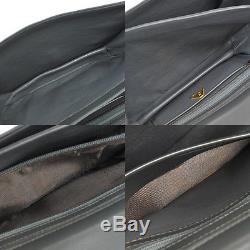 Auth COMTESSE Logos Shoulder Bag Gray Horse Hair Leather Vintage Germany B25924b