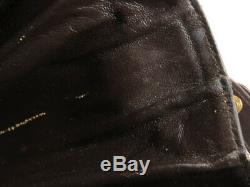 Auth Celine Vintage Brown Canvas Leather Horse Carriage Shoulder Bag Ey121