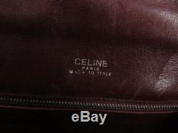 Auth Celine Vintage Horse Carriage Bordaux Suede Leather Shoulder Bag Ey891