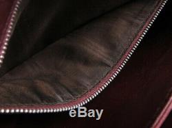 Auth Celine Vintage Horse Carriage Bordaux Suede Leather Shoulder Bag Ey891