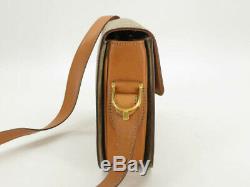 Auth Celine Vintage Horse Carriage Macadam Pvc Leather Shoulder Bag Ey693