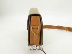 Auth Celine Vintage Horse Carriage Macadam Pvc Leather Shoulder Bag Ey693
