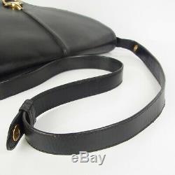 Auth GUCCI Vintage Horse Bit Leather 2WAY Shoulder Hand Bag Italy F/S 11193b