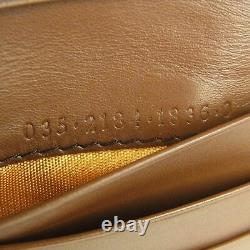 Auth GUCCI Vintage Horse Bit Leather Double W Snap Wallet Purse Italy 12353b