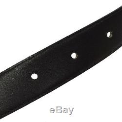 Authentic CELINE Horse Buckle Logos Leather Belt Black Italy Vintage YG00201
