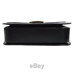 Authentic CELINE Horse Carriage Hand Bag Black Leather Italy Vintage RK13799