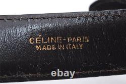 Authentic CELINE Vintage Horse Carriage Belt Leather Size 65cm 25.6 Brown 5760E