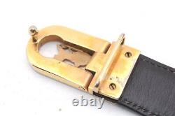 Authentic CELINE Vintage Horse Carriage Belt Leather Size 65cm 25.6 Brown 5760E