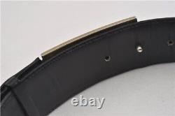 Authentic CELINE Vintage Horse Carriage Belt Leather Size 80cm 31.5 Black 9691F