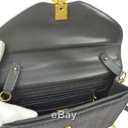Authentic COMTESSE 2way Shoulder Bag Gray Horse Hair Leather Vintage AK21410