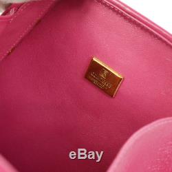 Authentic COMTESSE Hand Bag Pink Horse Hair Leather Germany Vintage GHW AK19931
