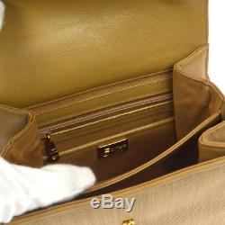 Authentic COMTESSE Horse Hair Shoulder Bag Beige Leather Vintage V21423