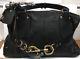Authentic Chloe Kerala Hand Tote Bag withHorse Charm Lether Black Vintage 1200