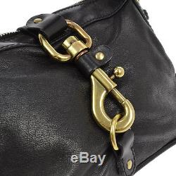 Authentic Chloe Logos Kerala Horse Charm Hand Bag Black Leather Vintage NR07603