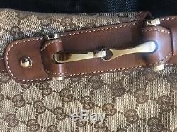 Authentic GUCCI Horsebit Pelham Handbag, Brown GG Monogram, Bag Purse Vintage