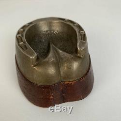 Authentic Gucci Vintage Metal and Leather Horse Hoof Ashtray
