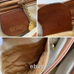 Authentic Gucci Vintage Tan Beige Leather Horse Shoe Shoulder Bag