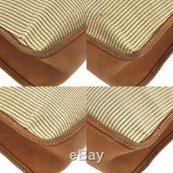 Authentic HERMES Vespa PM Shoulder Bag Beige Horse Hair Leather Vintage KA01593